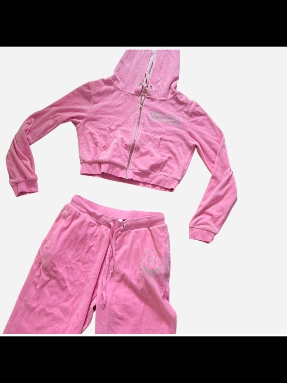 DOLLSKILL Rhinstone Pink Fuzzy Hoodie & Sweatpants Set